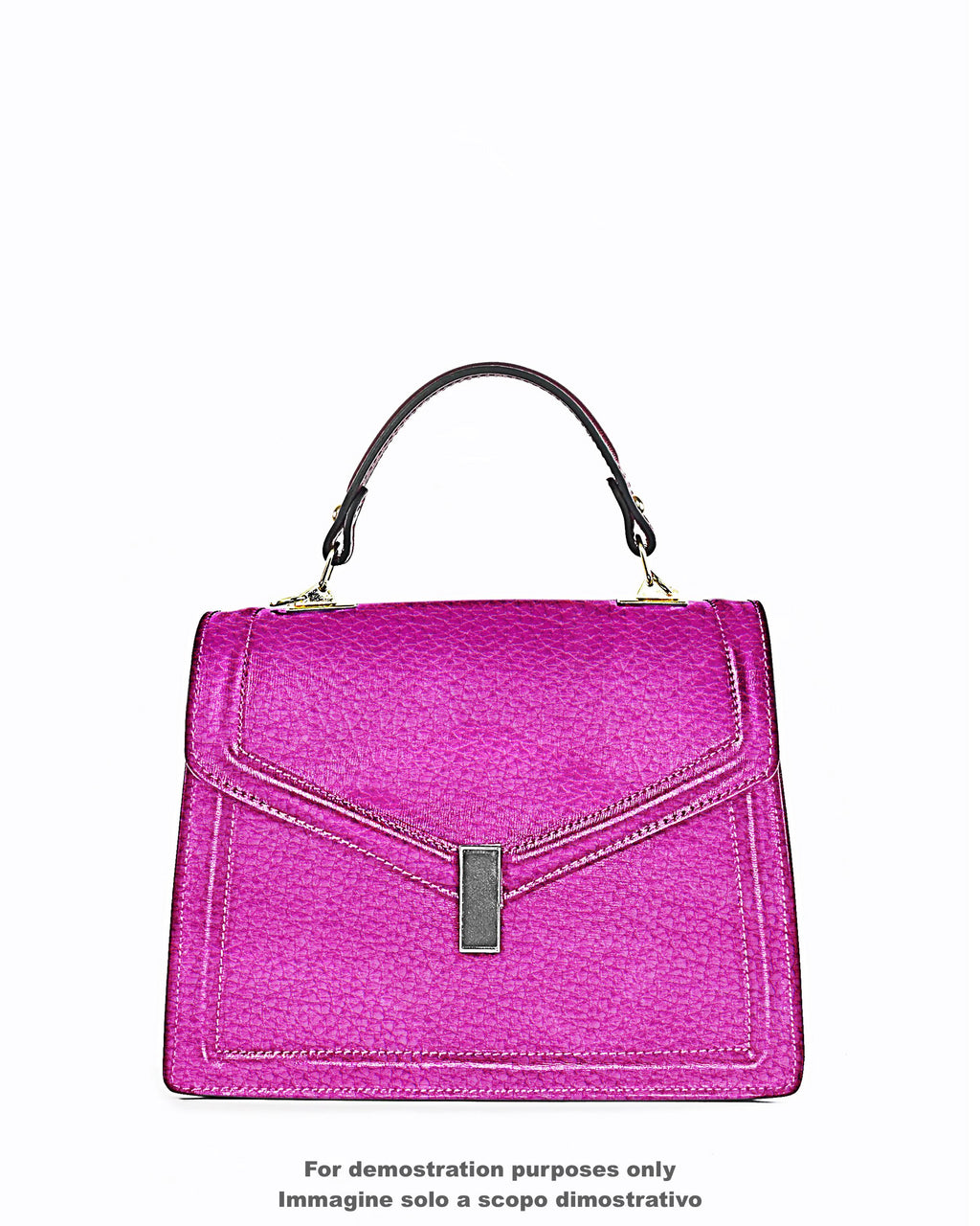 Fuchsia PEBBLE GRAIN printed cowhide, soft metallic bright leather hide, sparkle pink calfskin 1.1 - 1.3 mm B17767-MT La Garzarara