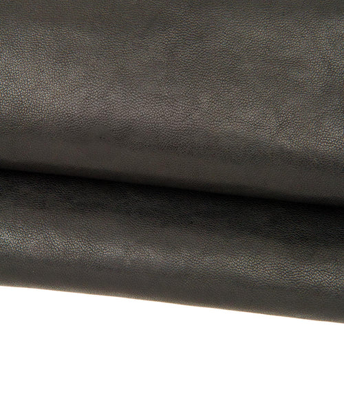 Black SPORTY leather skin, glossy soft WASHED lambskin, wrinkled sheepskin nappa for crafters B17629-TB La Garzarara
