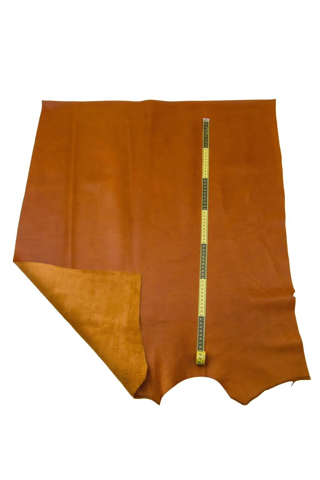 Brown PEBBLE GRAIN printed leather hide, tan grainy calfskin, soft embossed cowhide for crafting B17661-TU La Garzarara