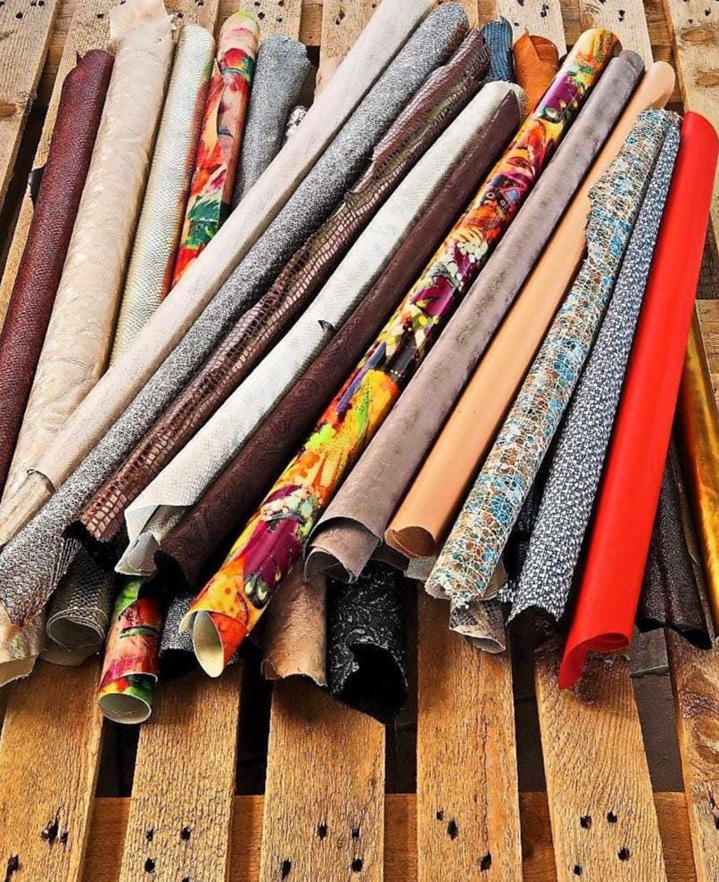 Leather STOCK deal, 30 full hides - RANDOM selection - mix of colors, textured, metallics, distressed, solid colors B14233-ST/b