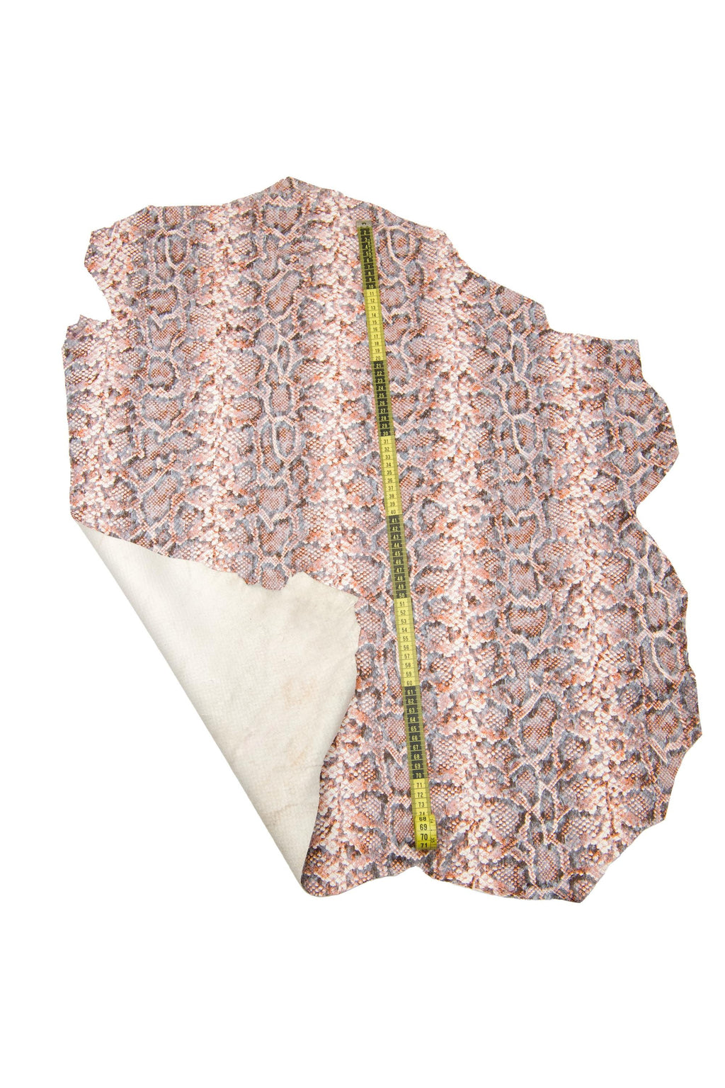 PYTHON textured leather skin, orange grey black white reptile SNAKE printed goatskin, soft matt hide B17484-ST La Garzarara