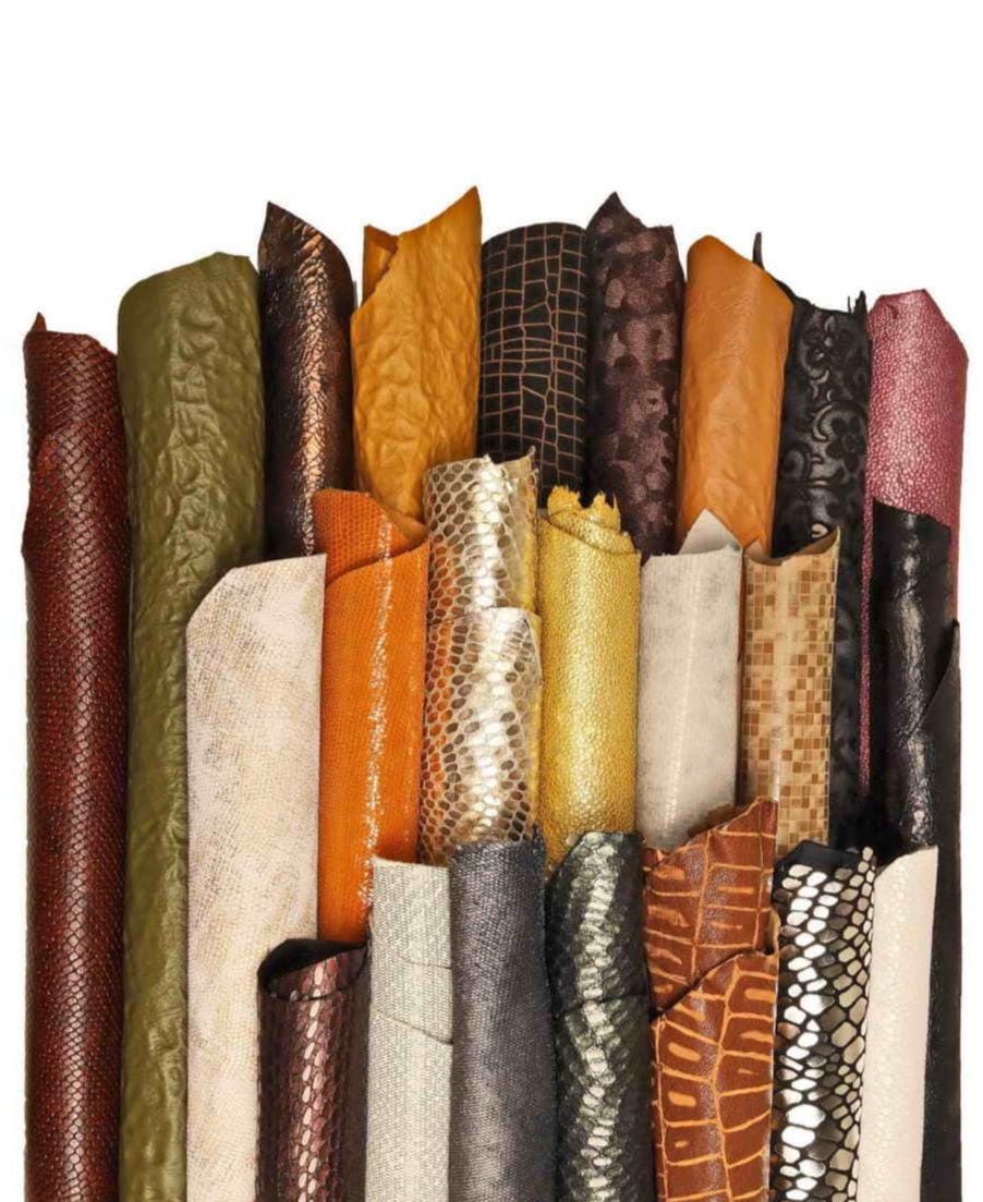 Leather STOCK deal, 50 leather full hides - RANDOM selection - mix of colors, textured, metallics, distressed and solid colors B188