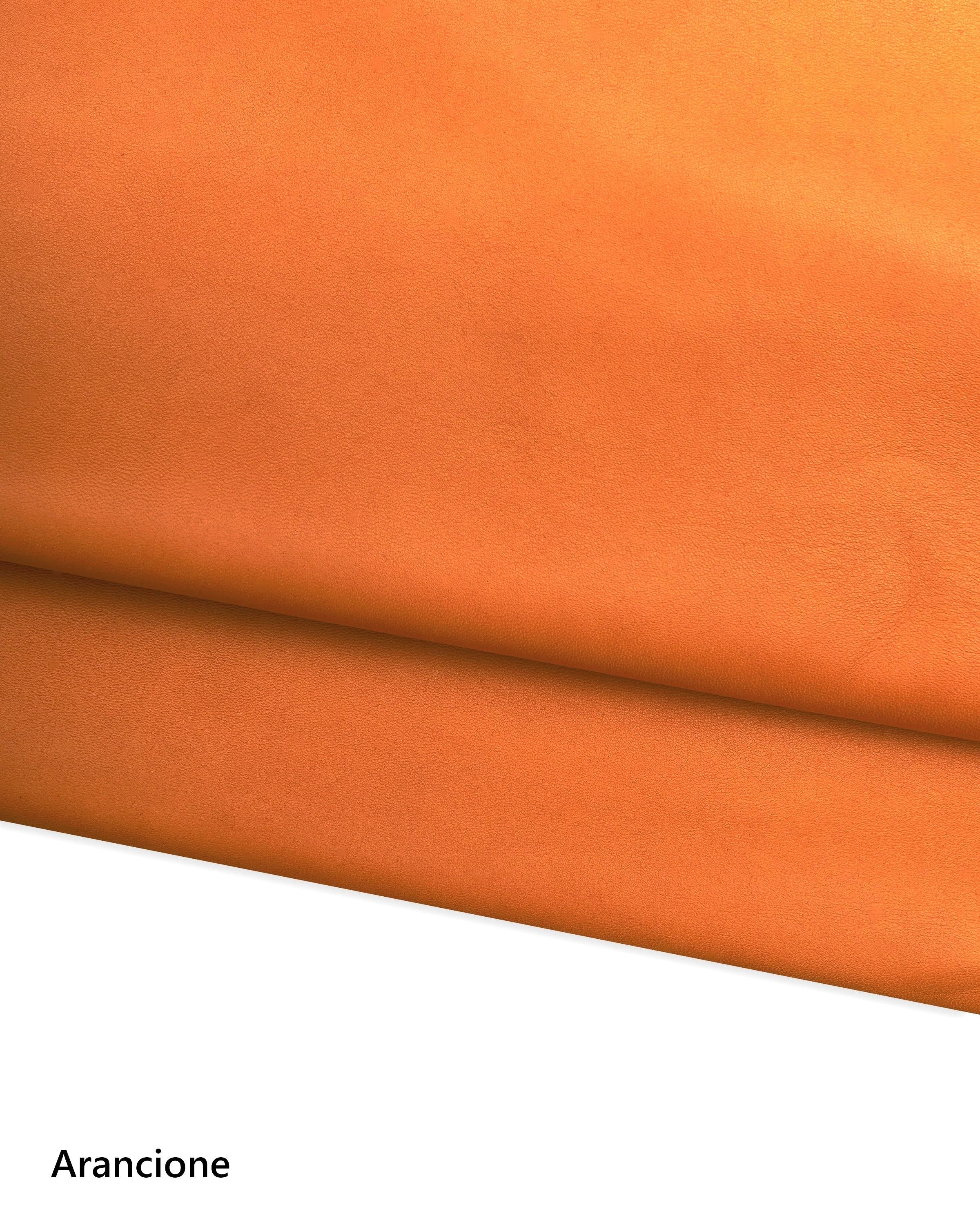 Soft lambskin leather for clothing Orange, tan, brown sheepskin NAPPA, smooth hide for GARMENTS and craftings B17601-TU La Garzarara