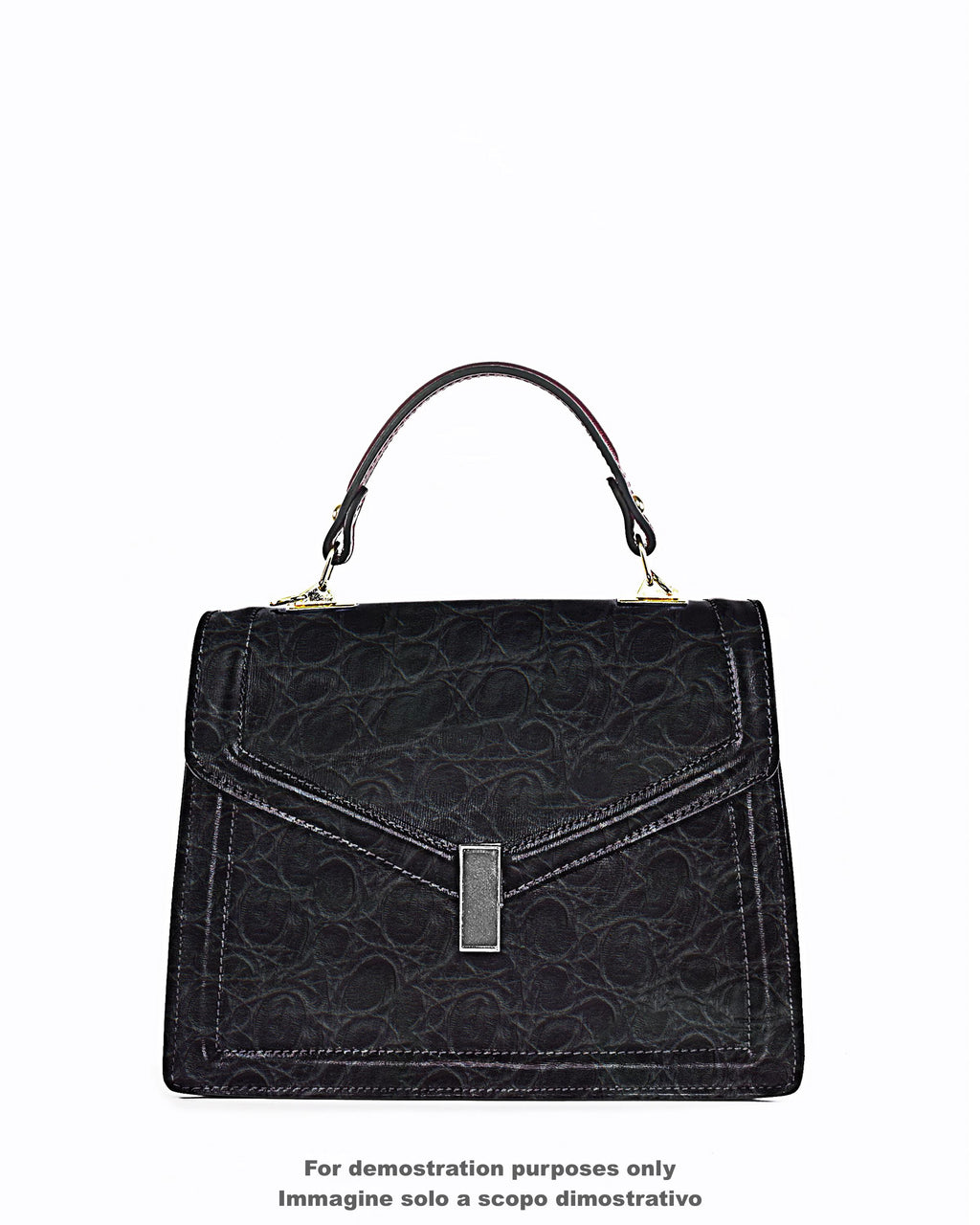 Dark brown CROCODILE embossed leather hide, ANIMAL printed soft calfskin, glossy cowhide for crafting B17683-TB La Garzarara