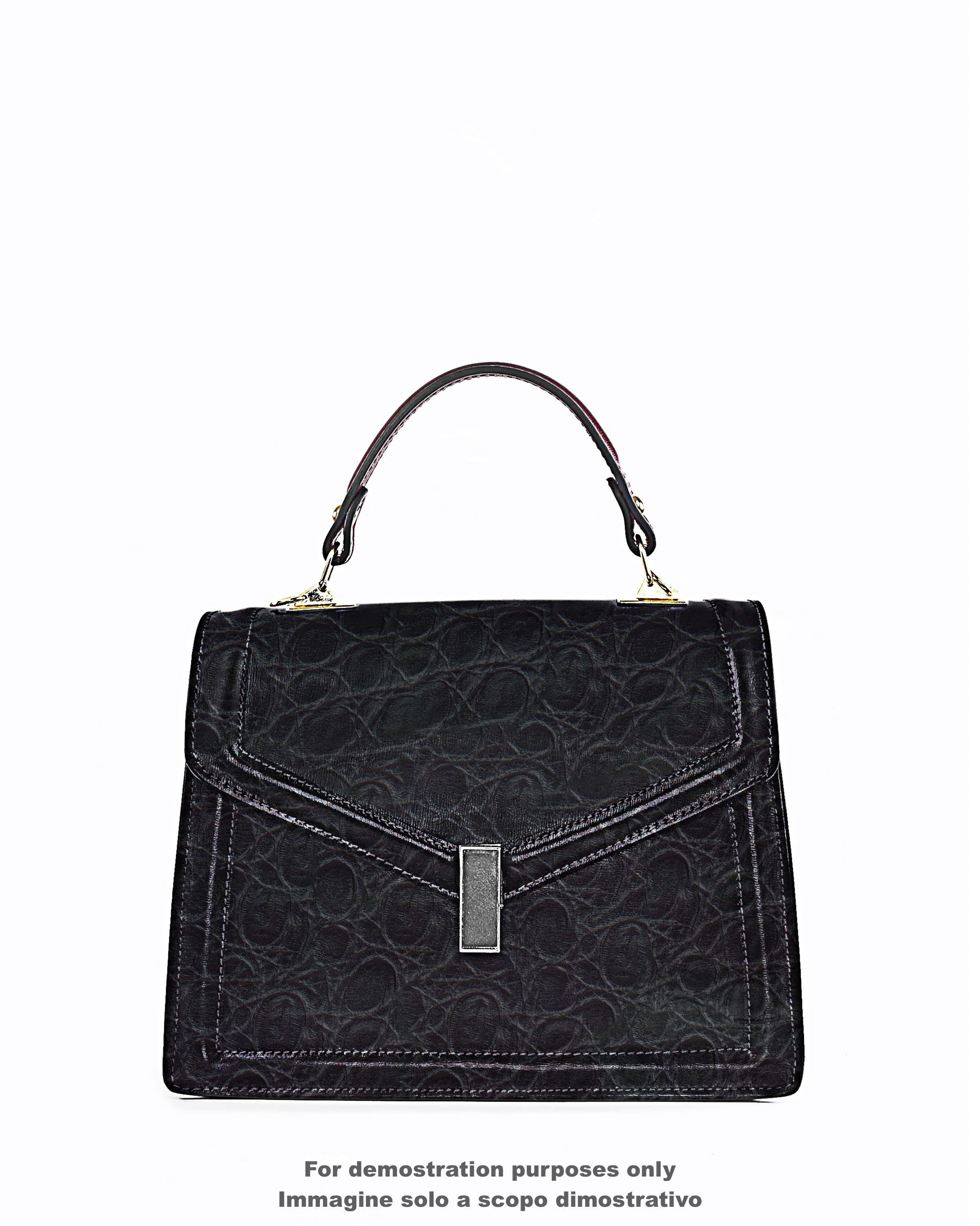 Dark brown CROCODILE embossed leather hide, ANIMAL printed soft calfskin, glossy cowhide for crafting B17683-TB La Garzarara