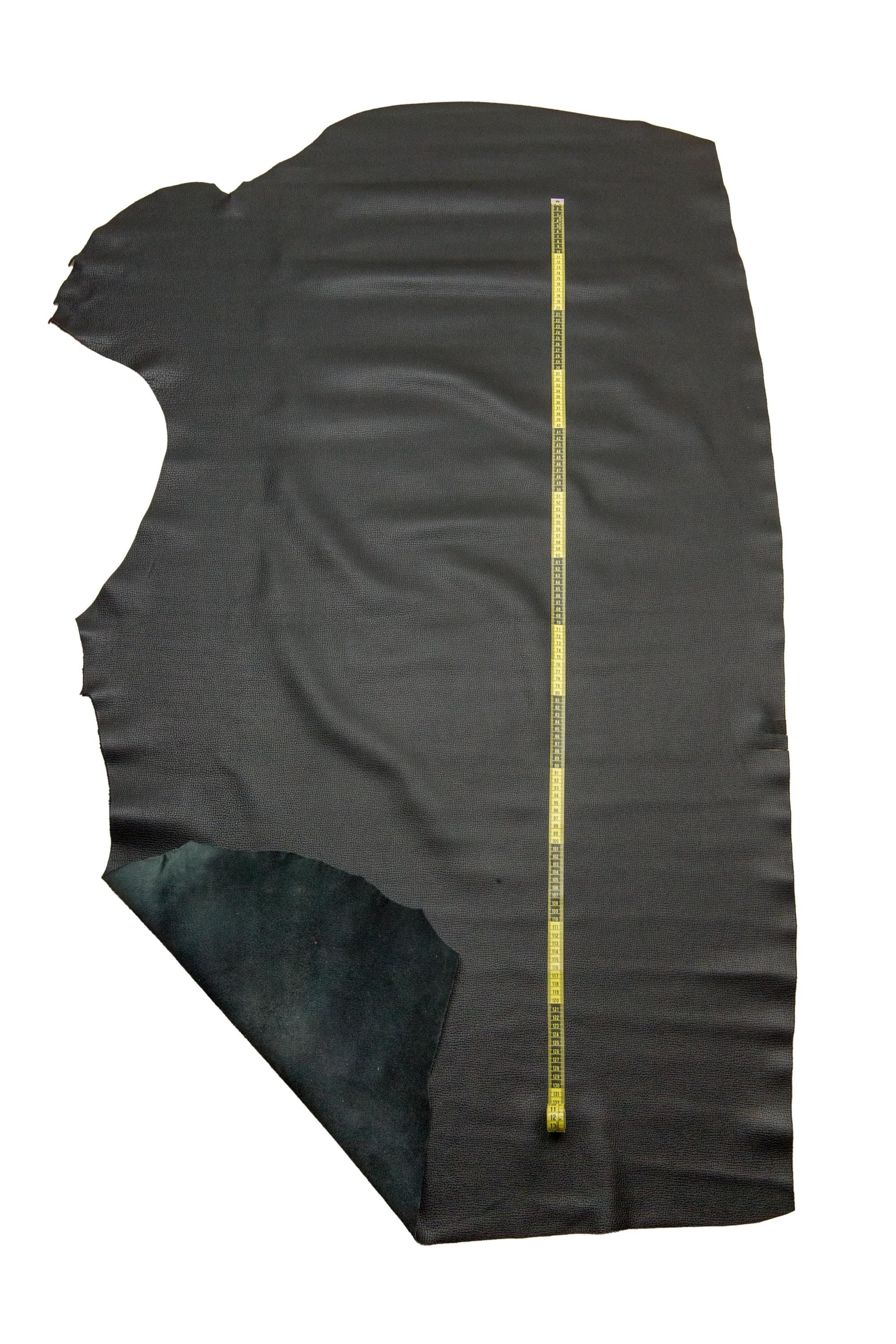 Black Leather for handbags, Coarse Grain SAFFIANO - like Leather hide, Grainy textured skin B17631-TB La Garzarara