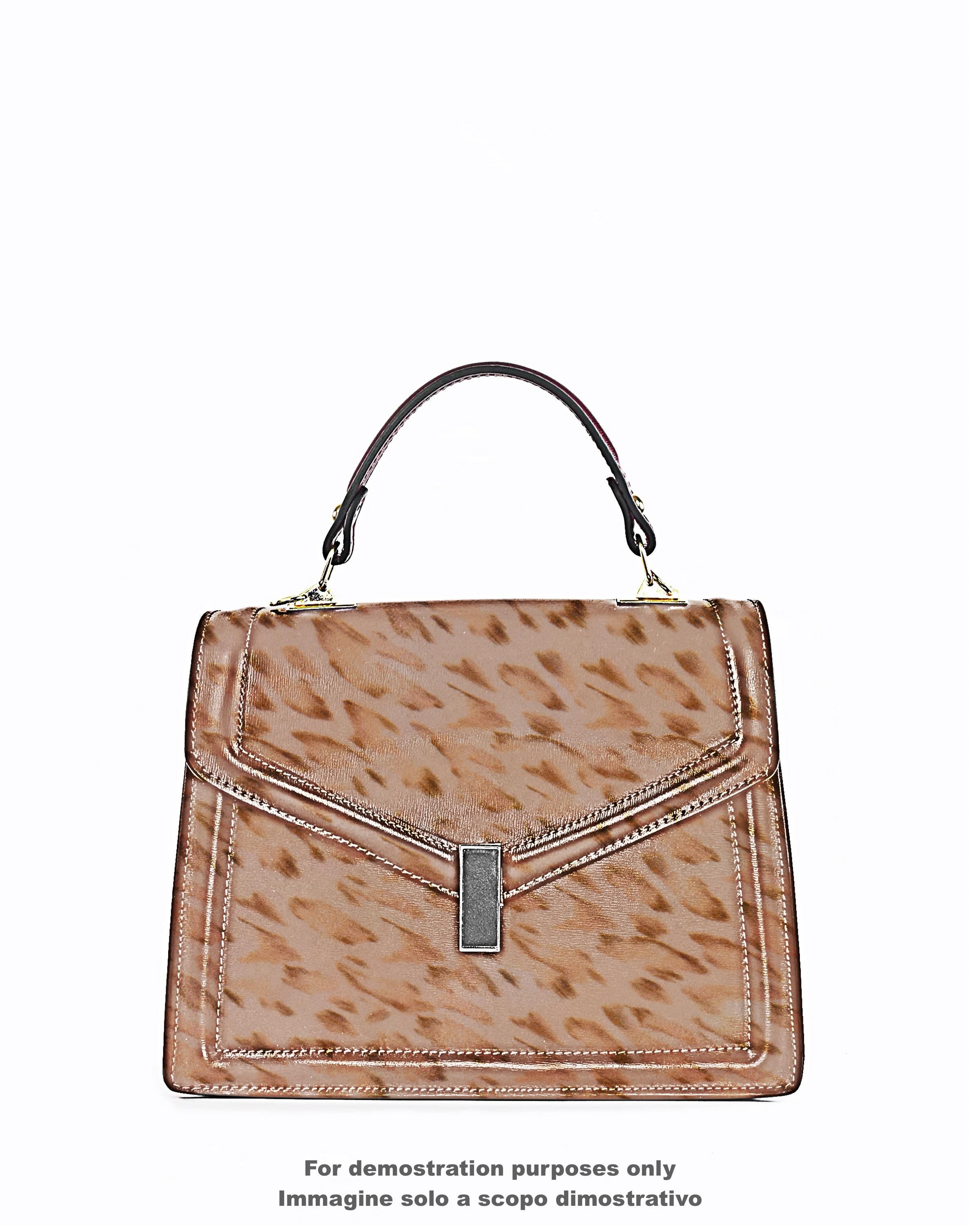 Beige - brown LEOPARD printed leather skin, CHEETAH textured suede goatskin, animal pattern on hide, for hobbyists B17732-ST La Garzarara