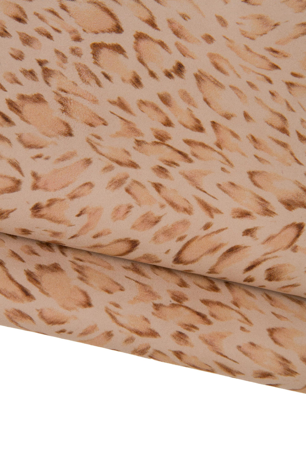 Beige - brown LEOPARD printed leather skin, CHEETAH textured suede goatskin, animal pattern on hide, for hobbyists B17732-ST La Garzarara