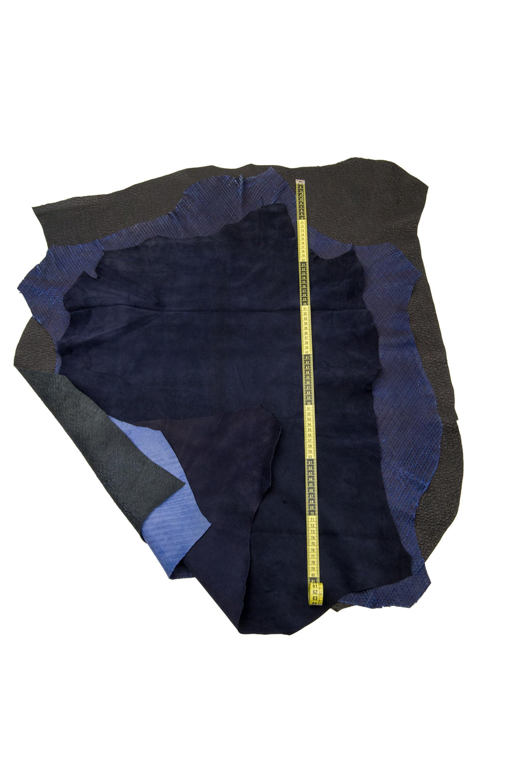 Navy Blue Leather Set Embossed Suede Premium Leather Hides Designer Skins, leather set of 3 B17528-MT(st) La Garzarara