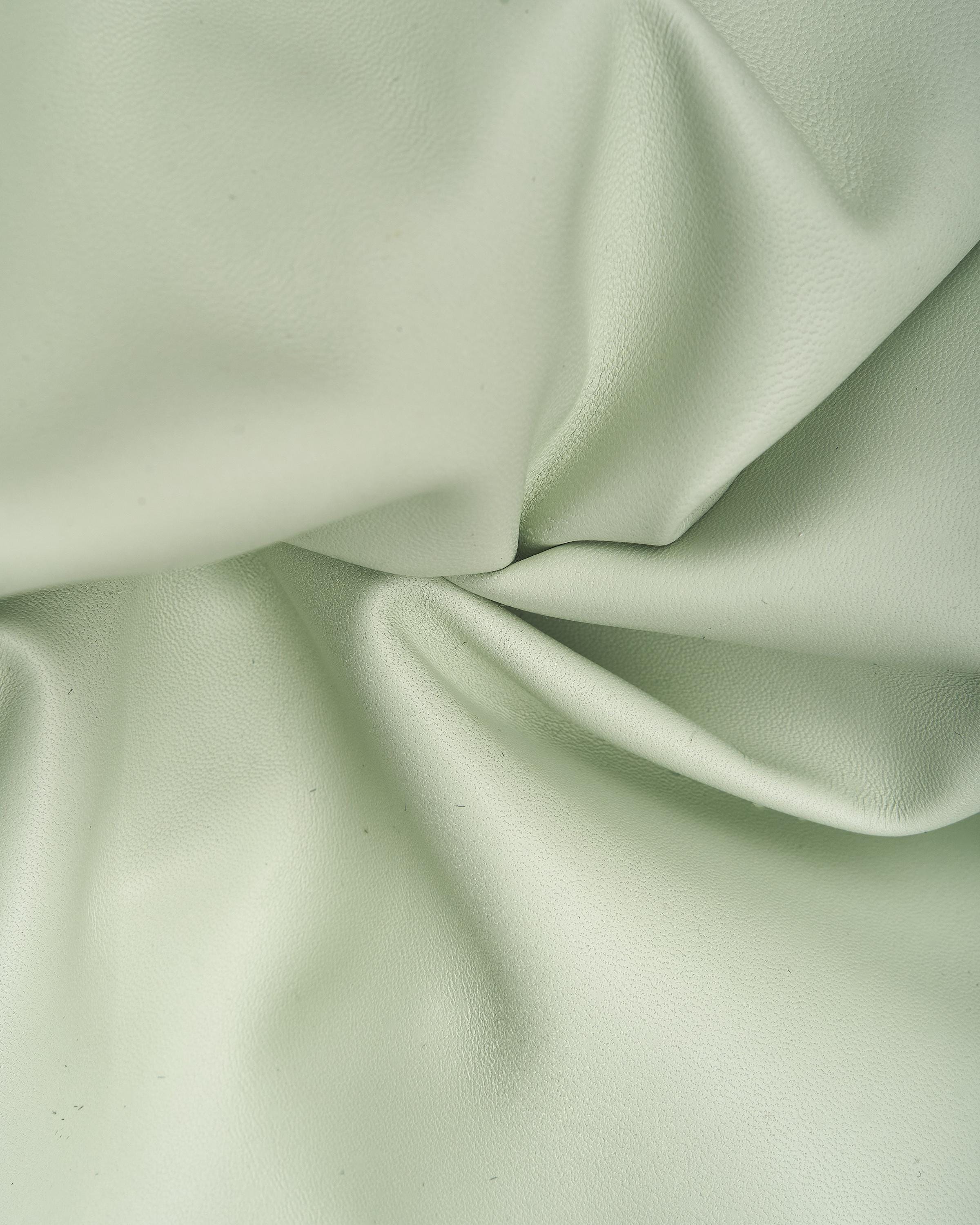 Very soft Nappa lambskin leather, smooth thin supple sheepskins, green hides for garments and diy creations B17602-TU La Garzarara