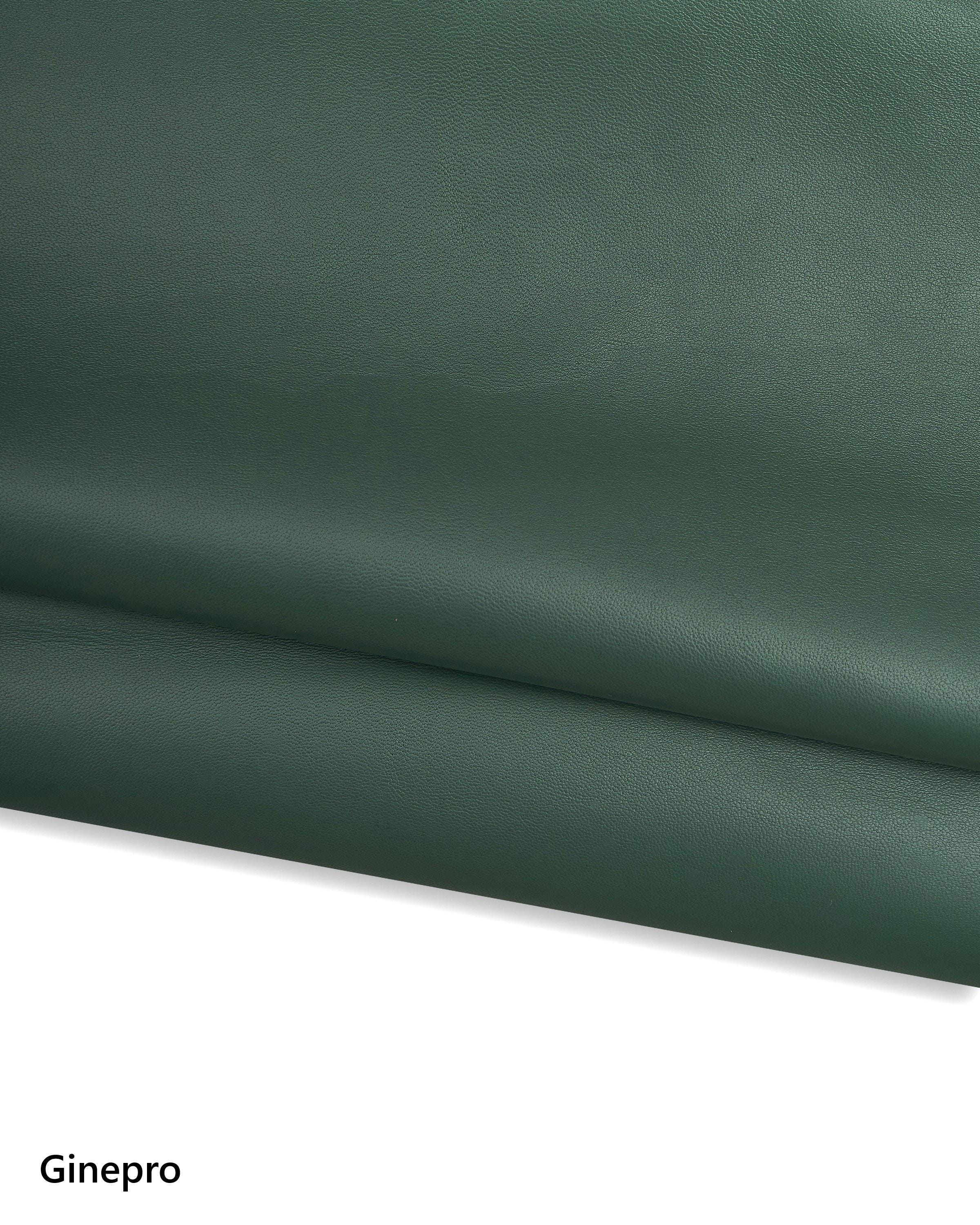 Very soft Nappa lambskin leather, smooth thin supple sheepskins, green hides for garments and diy creations B17602-TU La Garzarara