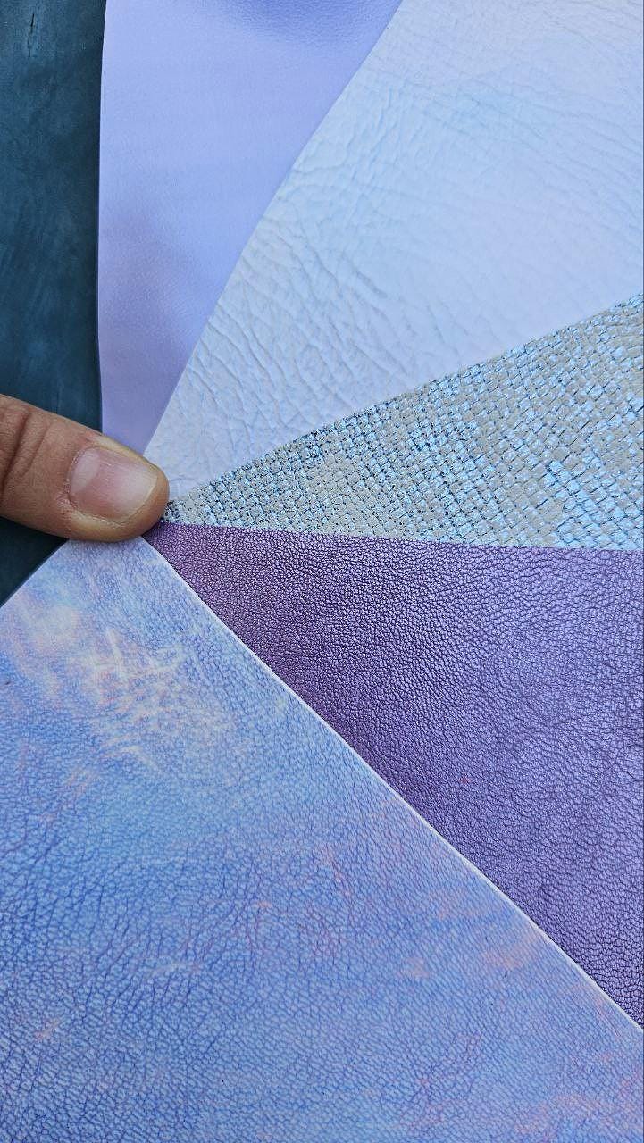 Pastel and Iridescent Leather Scraps, Lilac Pearl and Holographic Offcuts, Shimmer Metallic Leather Pieces RT331 La Garzarara