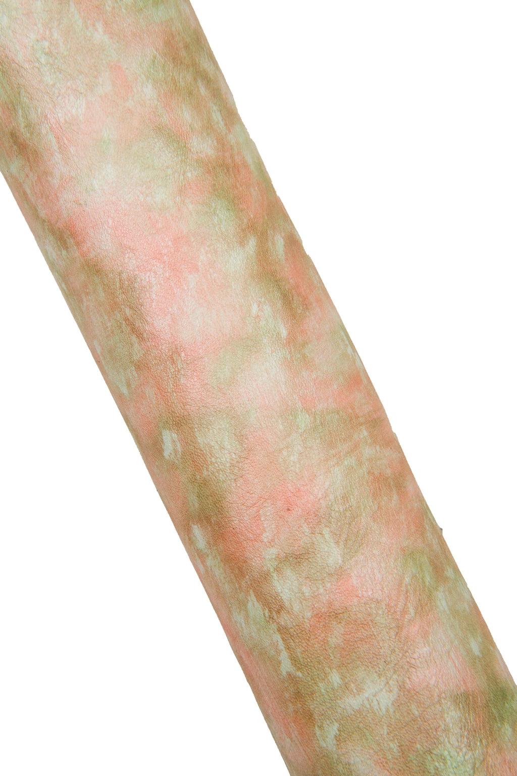 Green - orange TIE DYE printed leather skin, soft pearlized goatskin, hide for diy projects B17878-MT La Garzarara