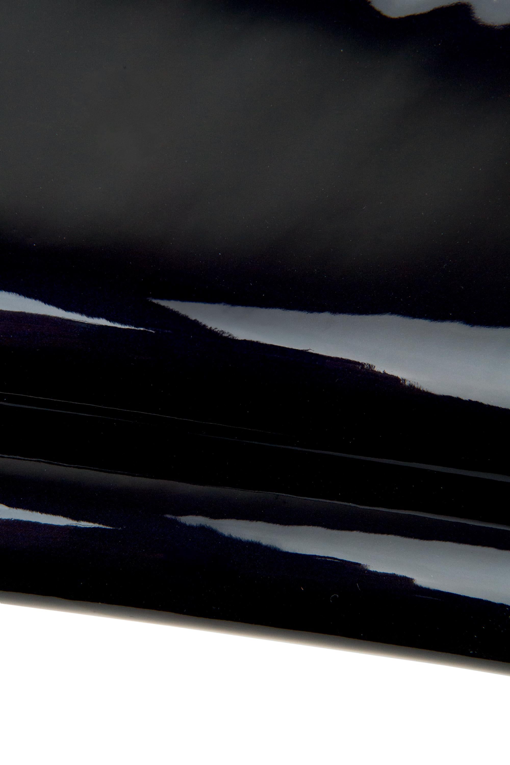 Night blue PEARLIZED PATENT leather hide, glossy soft cowhide, elegant solid color calfskin for crafters B17911-TU La Garzarara