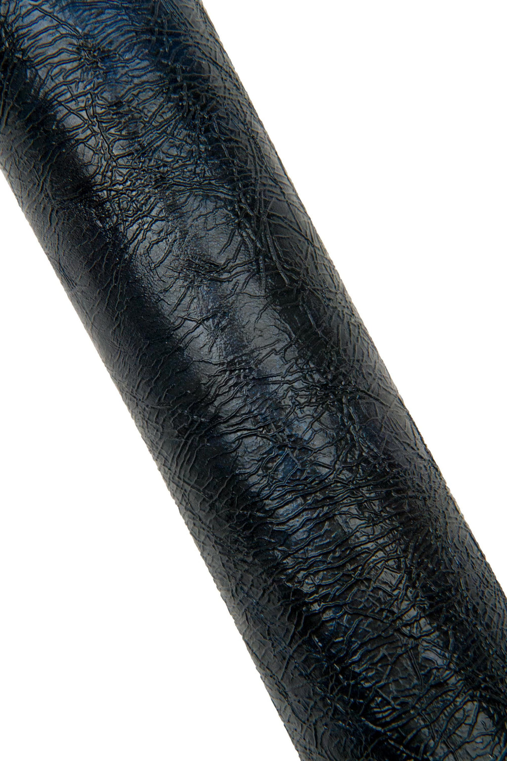 Black Grained leather skin with blue shades - glossy goatskin, soft patent effect hide for hobbyists B17935-TB La Garzarara