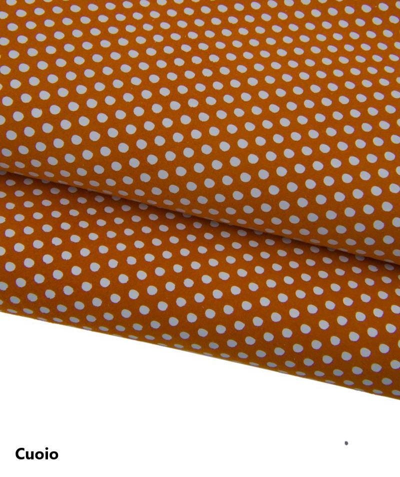 POLKA DOT printed suede leather skin, beige, pink, yellow, tan, orange textured soft goatskin B17346-ST La Garzarara