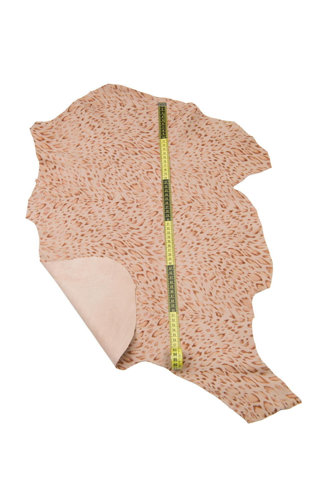 Beige - brown LEOPARD printed leather skin, CHEETAH textured suede goatskin, animal pattern on hide, for hobbyists B17732-ST La Garzarara