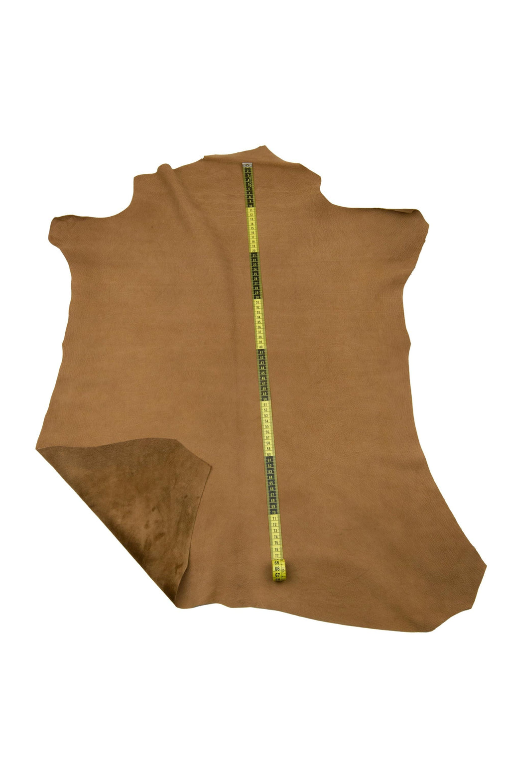 Cognac NUBUCK leather hide, luxurious italian Saddle SUEDE calfskin, cowhide for diy project B17848-TU La Garzarara
