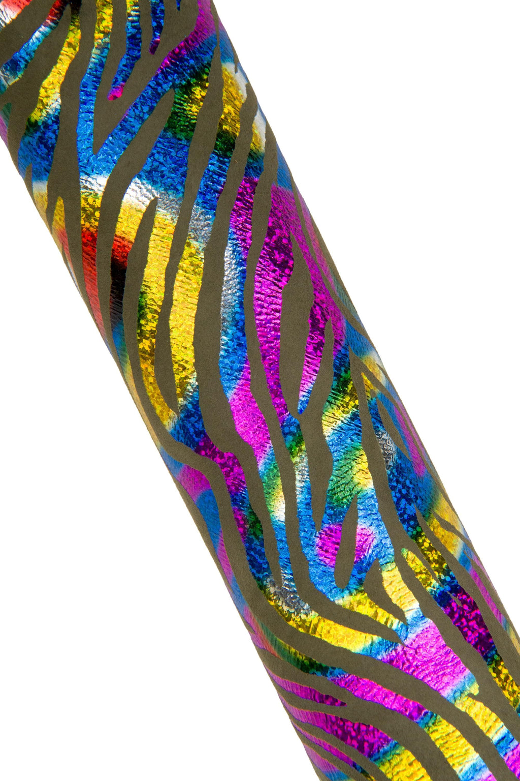 IRIDESCENT multicolor ZEBRA printed leather skin, military green suede goatskin - metallic animal print B17828-MT(st) La Garzarara
