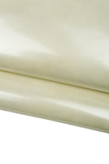 Glossy BRUSH OFF cowhide leather hide beige grey shade, smooth 1.2-1.4 mm semi stiff leather for bagsB17939-TU La Garzarara