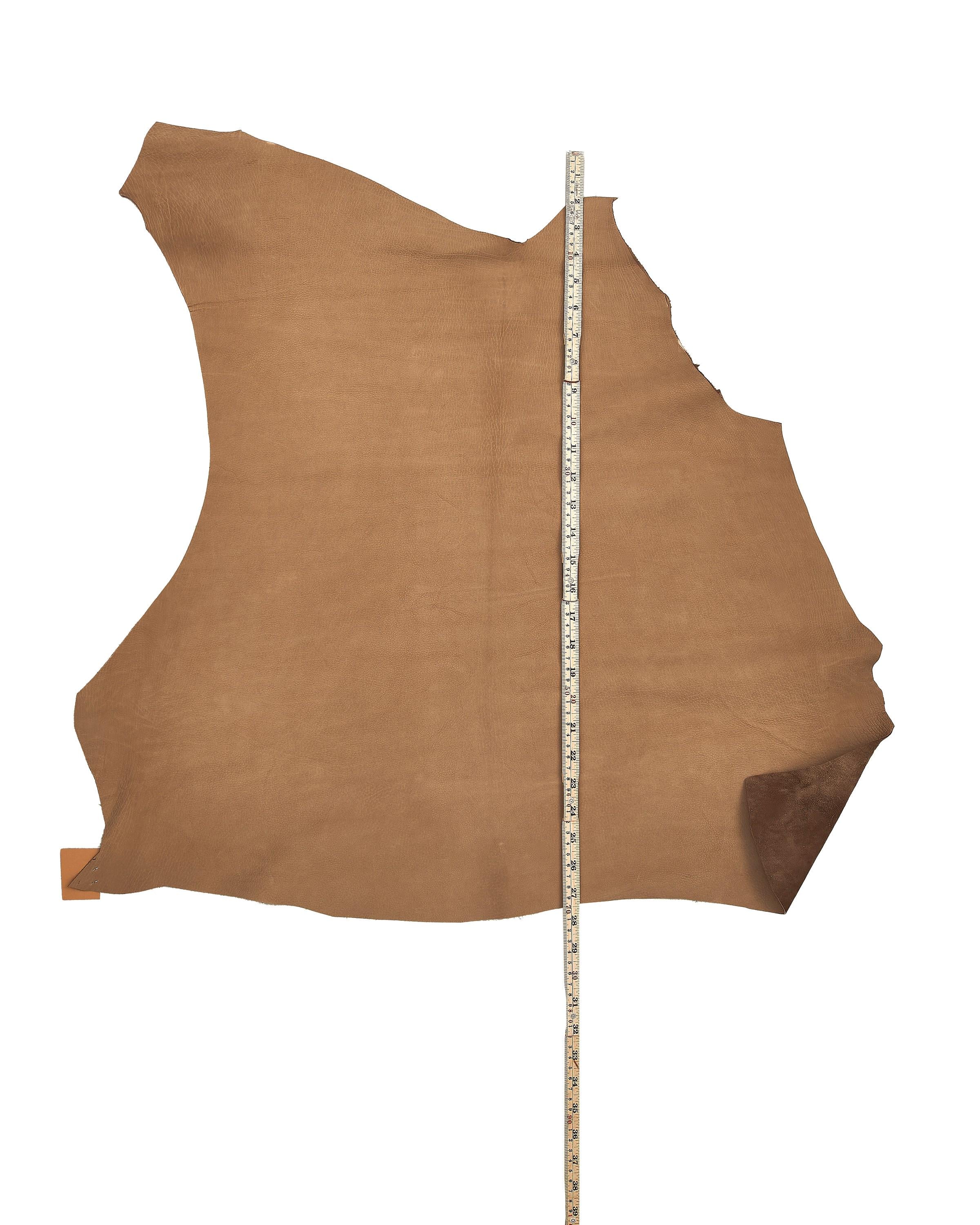 Beige - camel NUBUCK leather hide, suede calfskin with tiny light grain, soft cowhide 0.8-0.9 mm B17853-TU La Garzarara