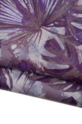 FLOWER printed leather hide, purple texture on SAFFIANO printed cowhide, stiff matt calfskin for crafting B17881-ST La Garzarara