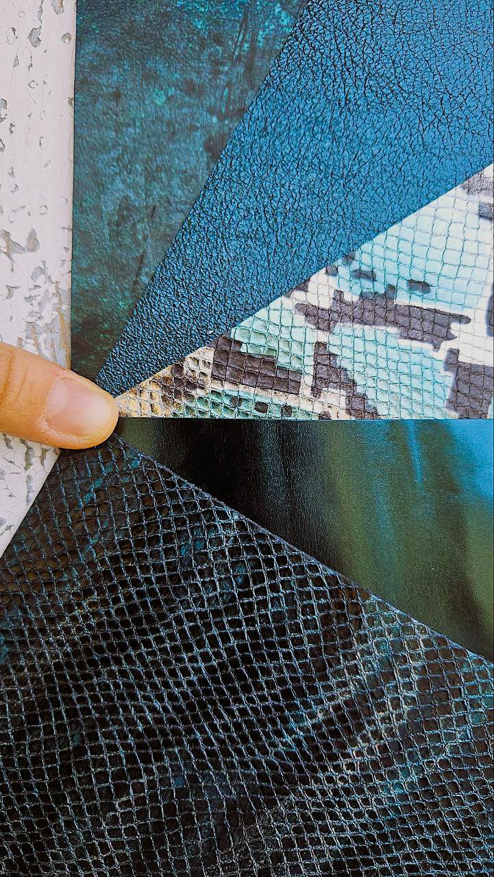 5 Blue and Teal Leather Scraps, Turquoise Navy Offcuts, Craft Leather Pieces for Small Projects RT336 La Garzarara