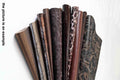 BROWN, DARK brown and BRONZE remnants leather mix fancy textures and prints, italian scraps leather lbs - 1,7 lbs - 2 lbs - 4 lbs B089/B