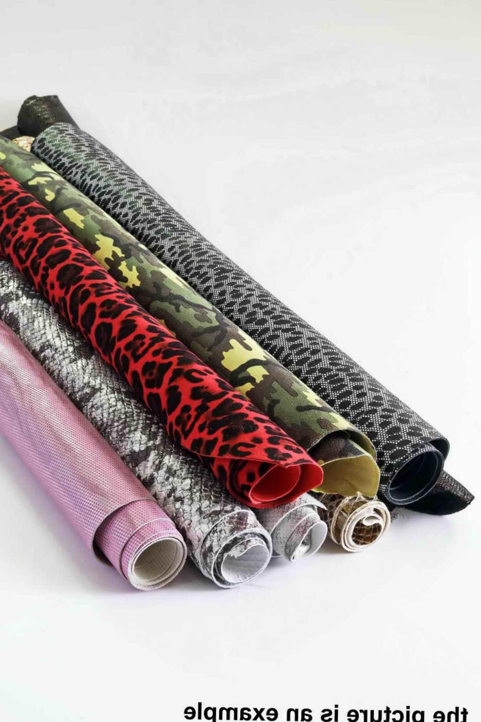 Printed leather scraps, assorted fancy offcuts, renmants sheets large size, patterned leather pieces AMZ40