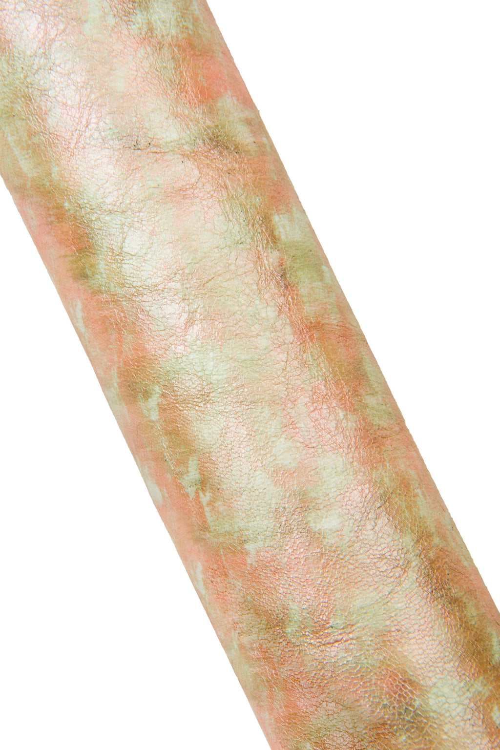 Green - orange TIE DYE printed leather skin, soft pearlized goatskin, hide for diy projects B17878-MT La Garzarara