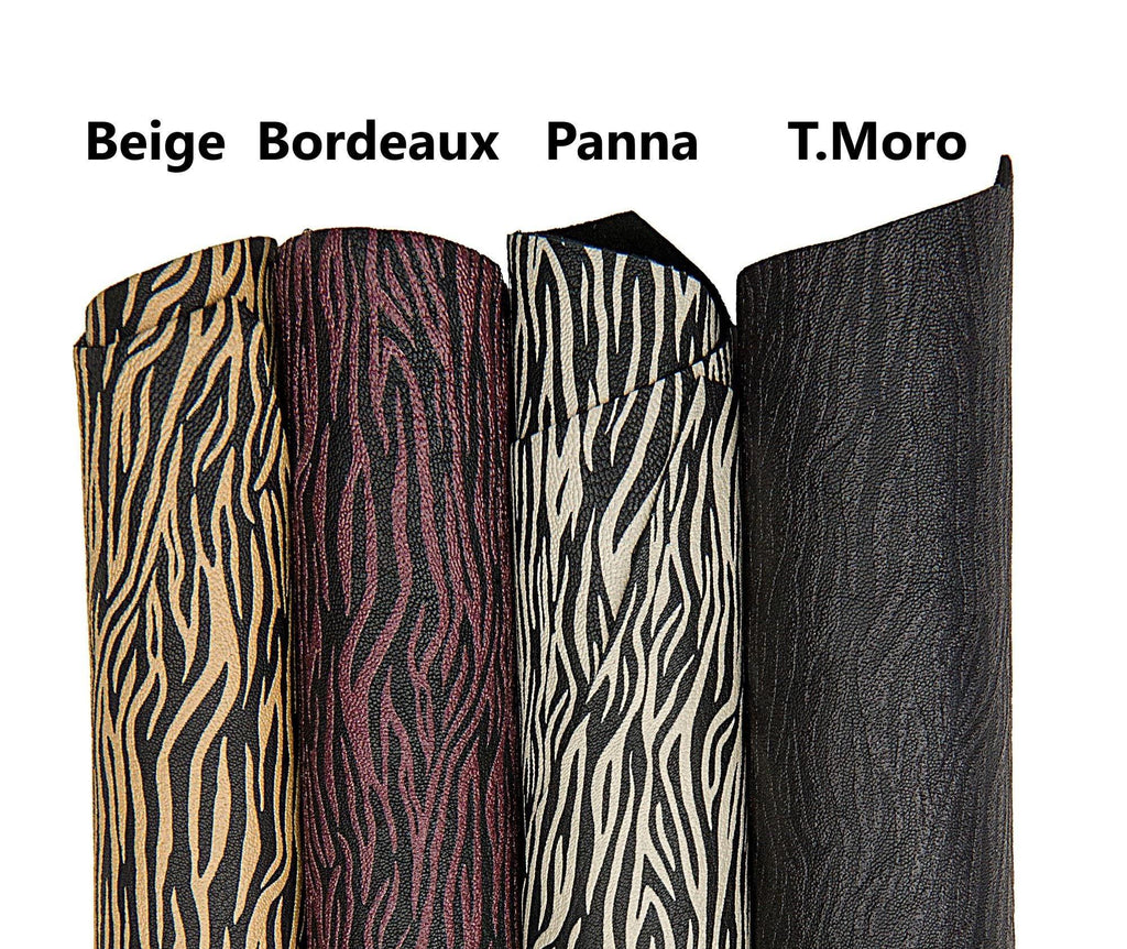 ZEBRA textured leather skin, ANIMAL printed goatskin, soft hide for hobbyists B17668-ST La Garzarara