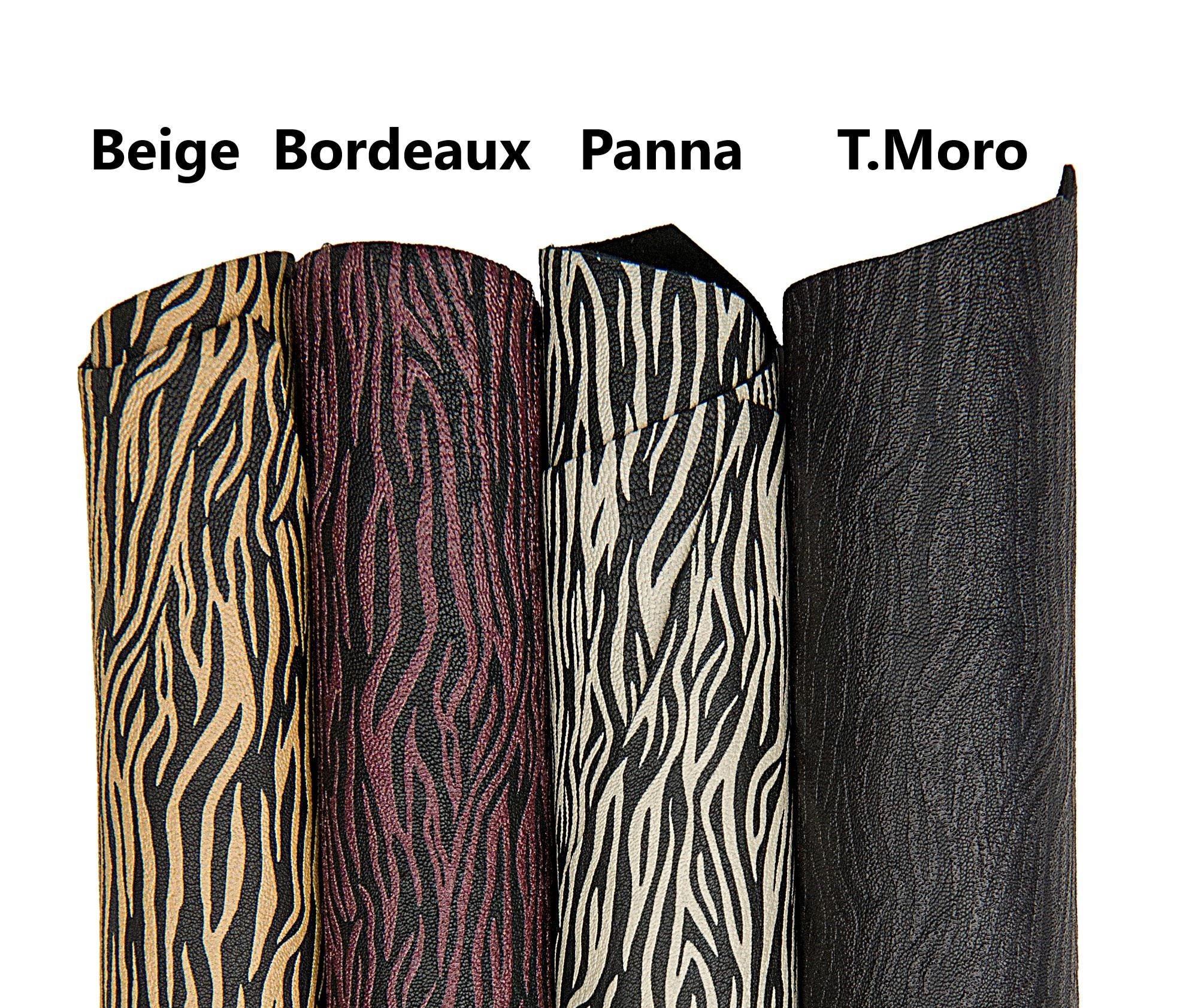 ZEBRA textured leather skin, ANIMAL printed goatskin, soft hide for hobbyists B17668-ST La Garzarara