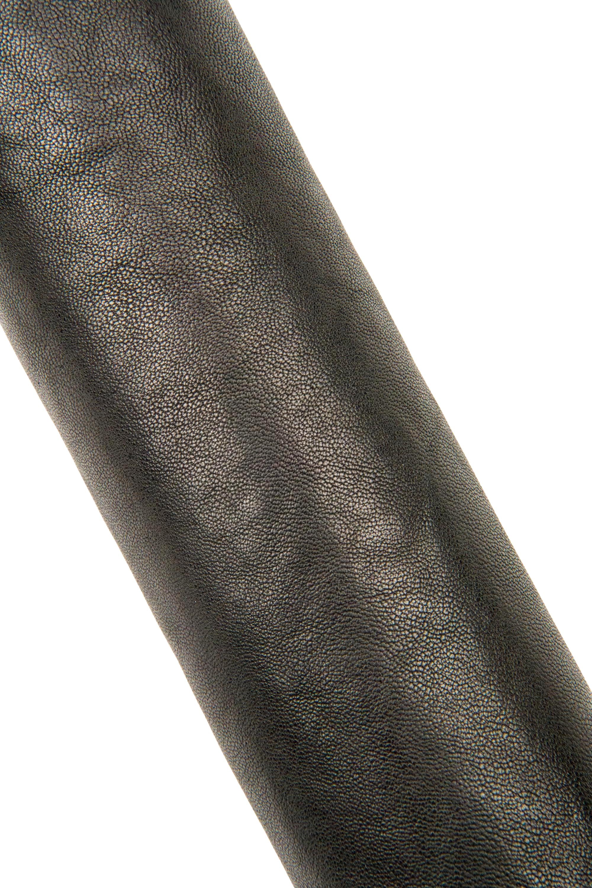 Black SPORTY leather skin, glossy soft WASHED lambskin, wrinkled sheepskin nappa for crafters B17629-TB La Garzarara