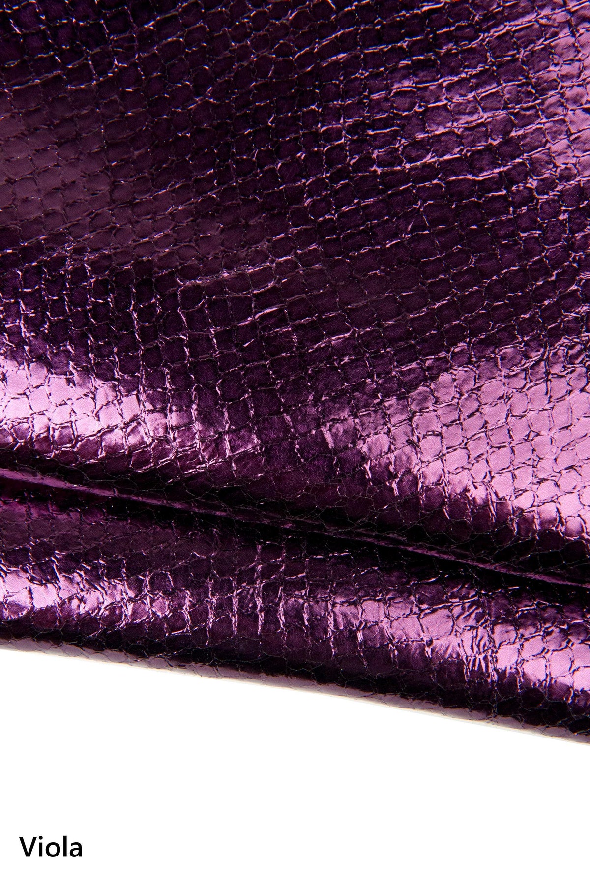 PYTHON printed leather skin, blue, fuchsia, burgundy, purple METALLIC goatskin hide for hobbyists B18029-MT(st) La Garzarara