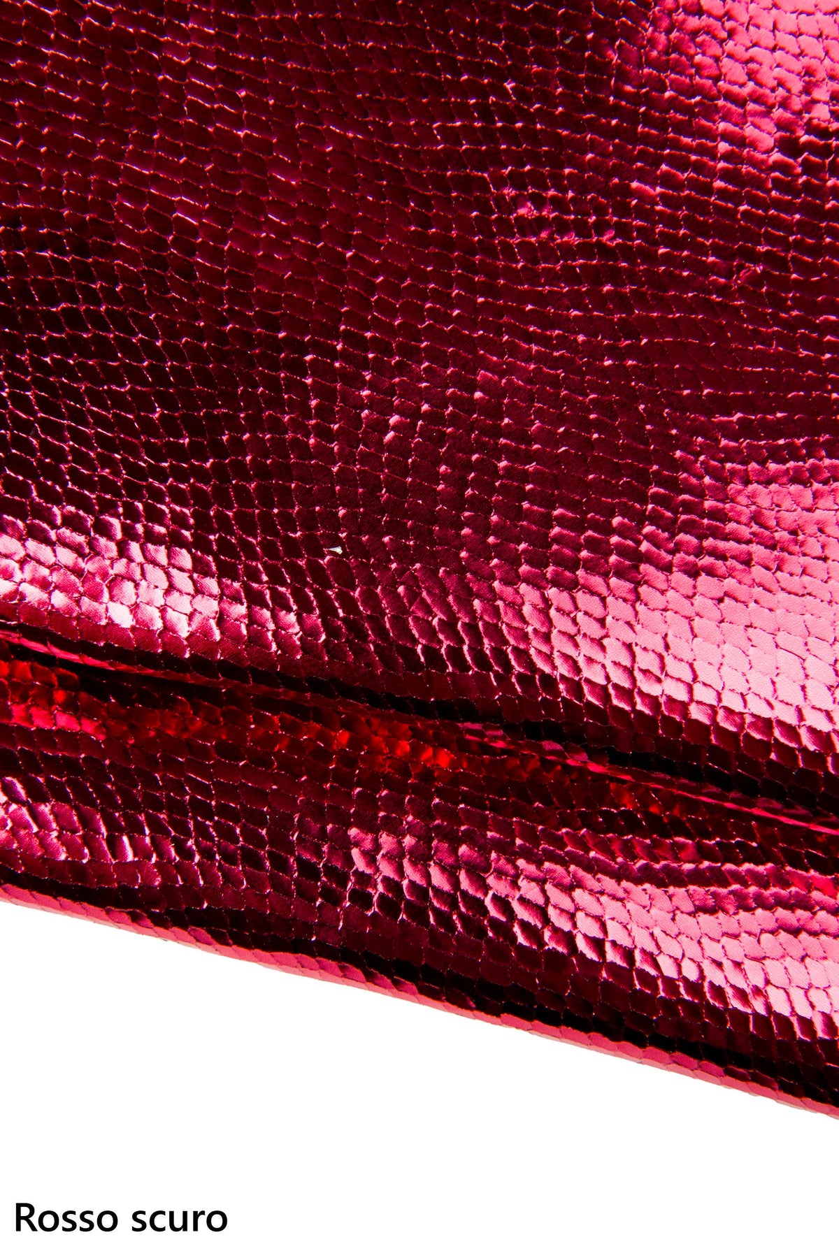 Mirror Snakeskin Leather Hide, Metallic Snake Print Skin, Iridescent Laminated pink, gold, dark red, brown reptile B18022-MT(st) LaGarzarara