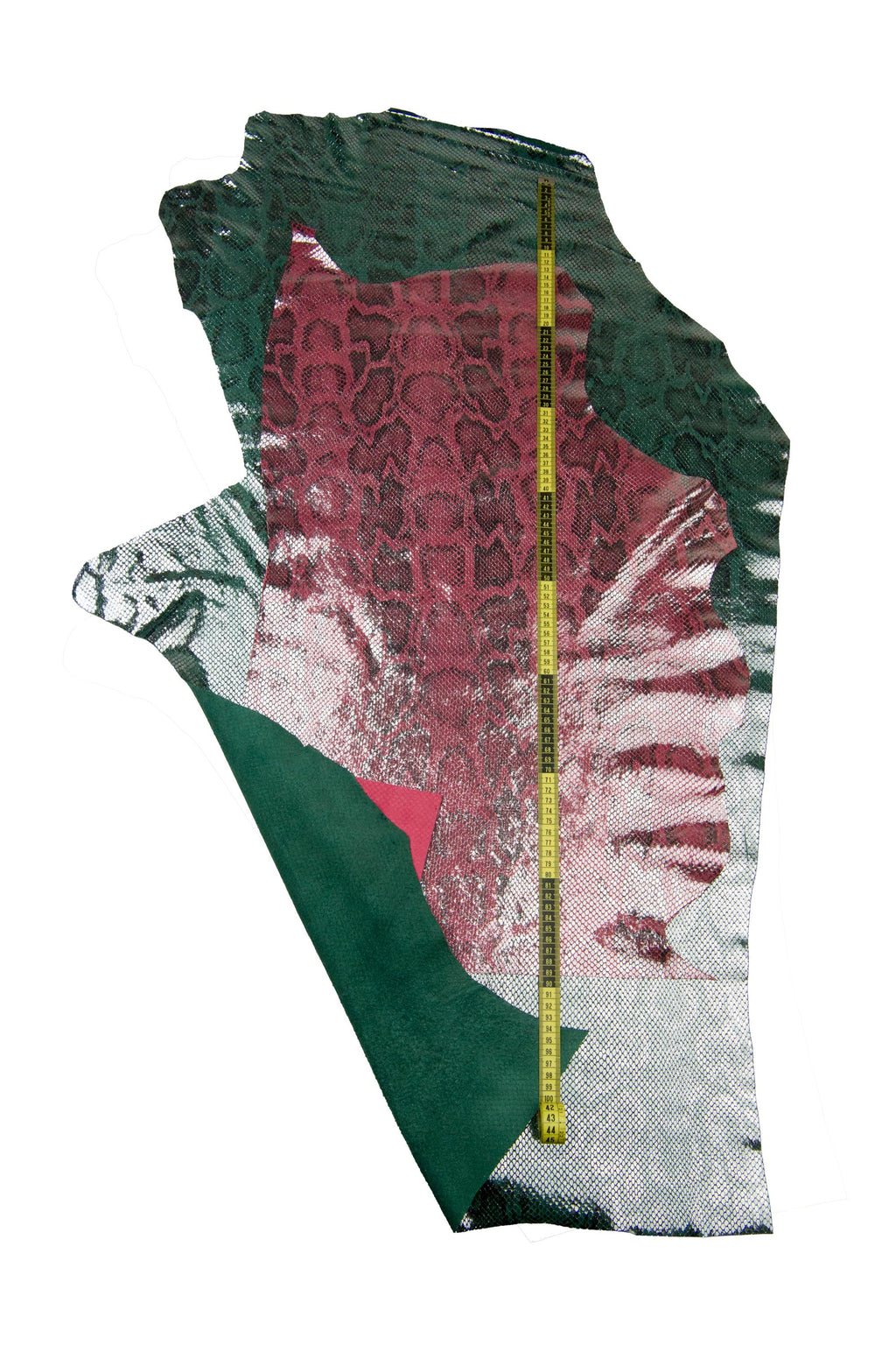 Red, green python cowhides, REPTILE printed METALLIC leather hides, soft calfskins for diy projects B17971-MT(st) La Garzarara