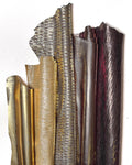 GOLD BRONZE matching leather skins, assorted metallic printed matching hides for DIY projects as per pictures B18131-mt(st) La Garzarara