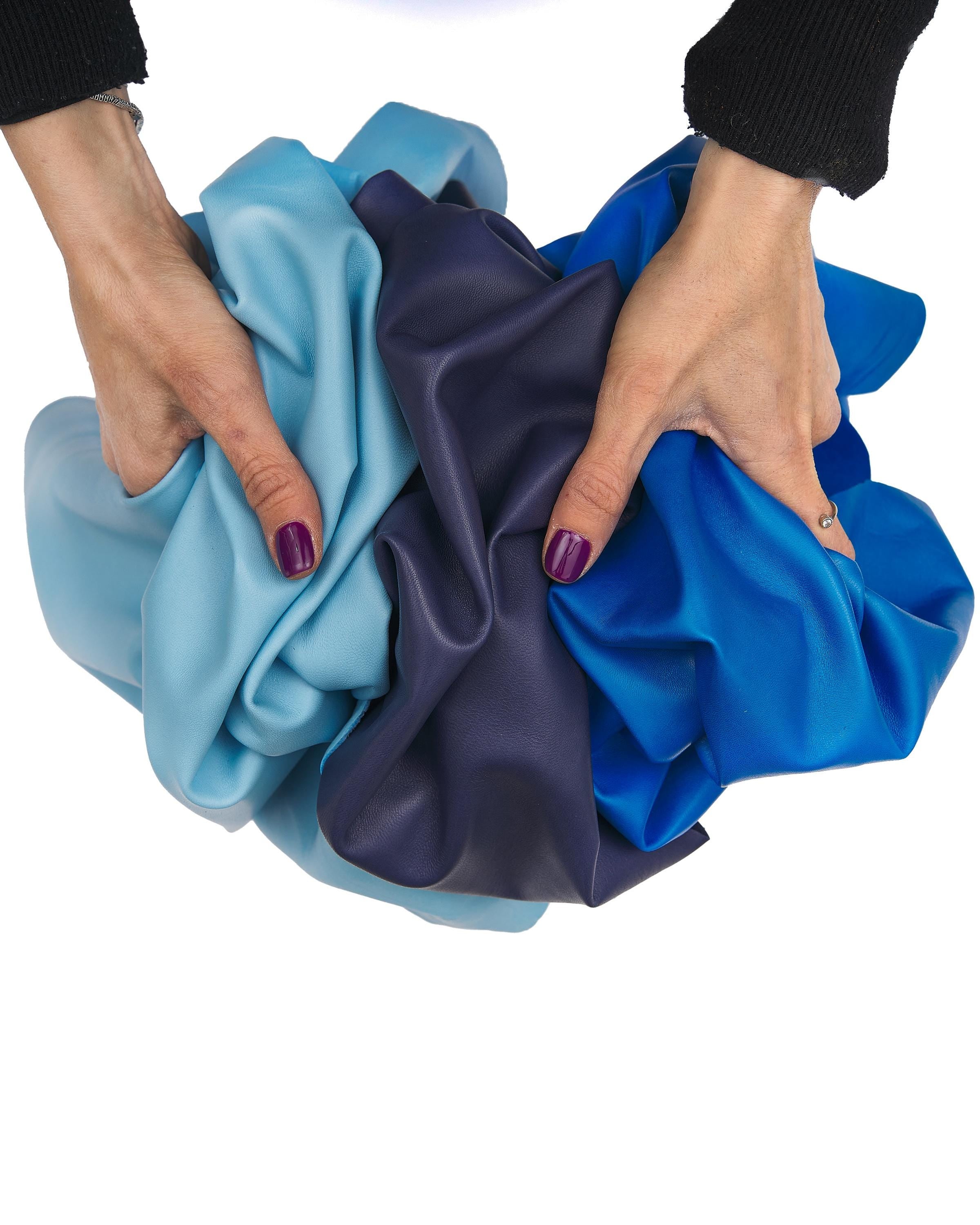 Dark navy soft lambskin leather, Blue NAPPA lamb, smooth supple lamb, sheepskin hide for GARMENTS, 0.7 - 0.8 mm B17599-TU La Garzarara