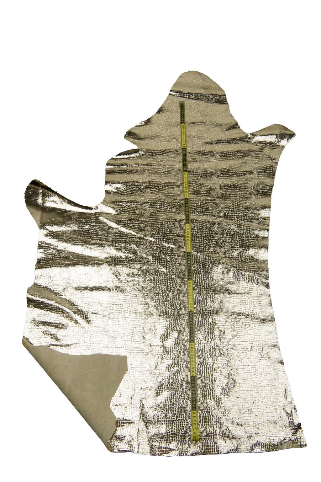 Metallic Light gold CROCODILE printed cowhide, platinum embossed leather hide, luxurious soft hide B17983-MT(st) La Garzarara
