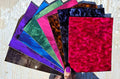 8 Selected leather scraps, PATENT, colors various, printed ,mix selection leather pieces as per pictures RT279 La Garzarara