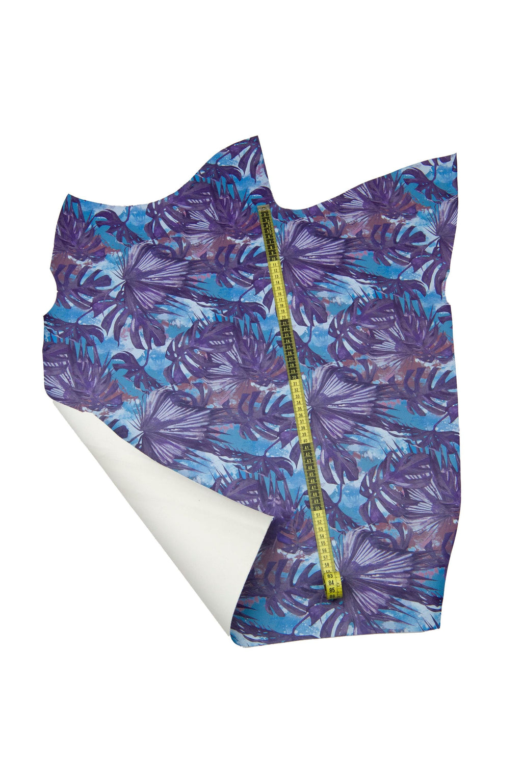 FLOWER printed leather hide, blue texture on SAFFIANO printed cowhide, stiff matt calfskin for crafting B17880-ST La Garzarara