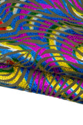 IRIDESCENT multicolor ZEBRA printed leather skin, military green suede goatskin - metallic animal print B17828-MT(st) La Garzarara