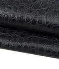Dark brown CROCODILE embossed leather hide, ANIMAL printed soft calfskin, glossy cowhide for crafting B17683-TB La Garzarara