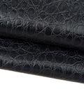 Dark brown CROCODILE embossed leather hide, ANIMAL printed soft calfskin, glossy cowhide for crafting B17683-TB La Garzarara