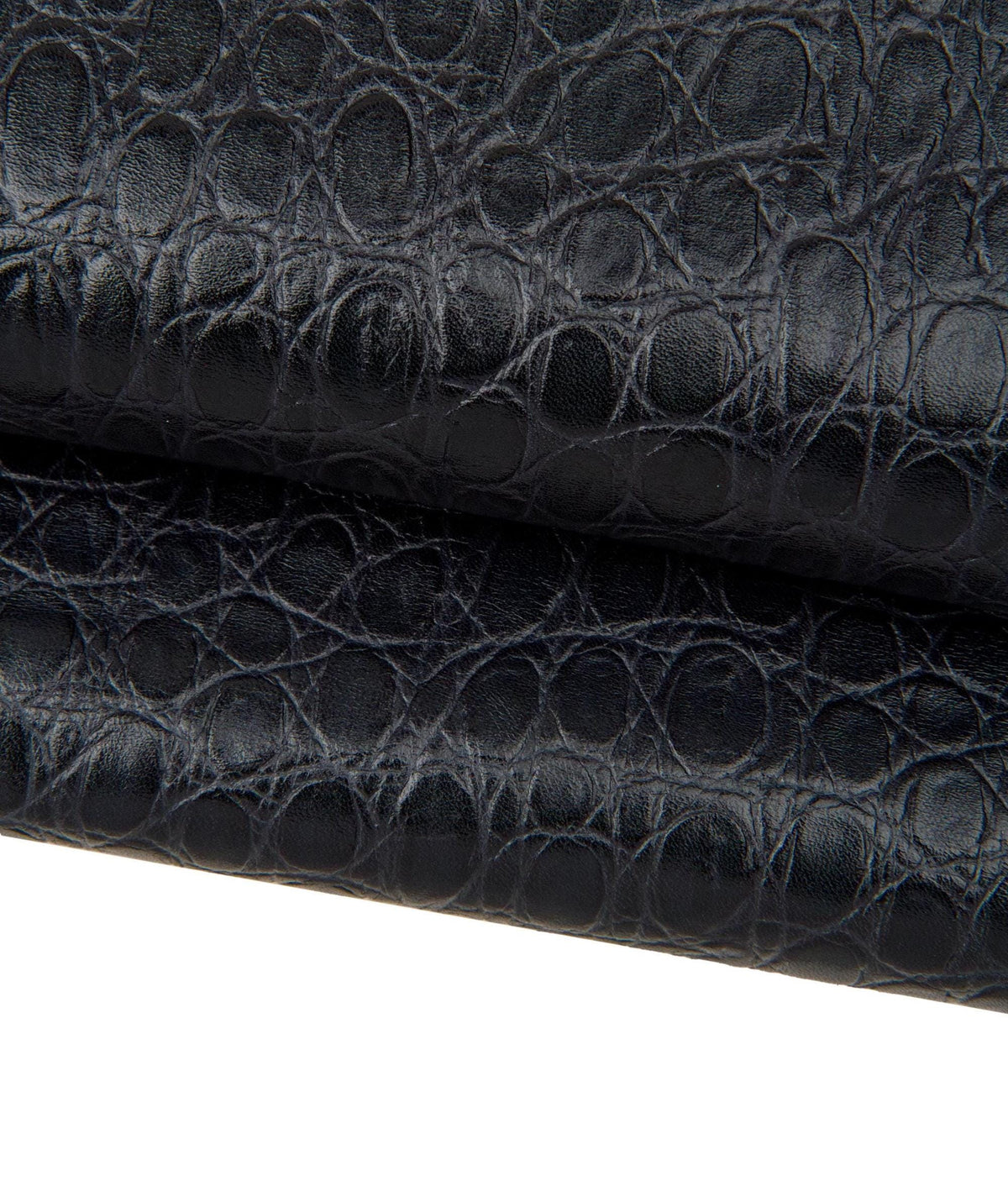 Dark brown CROCODILE embossed leather hide, ANIMAL printed soft calfskin, glossy cowhide for crafting B17683-TB La Garzarara