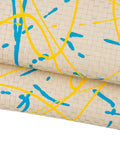 Multicolor BRAIDED leather hide, hand painted cowhide, splash print on calfskin B17757-DM La Garzarara