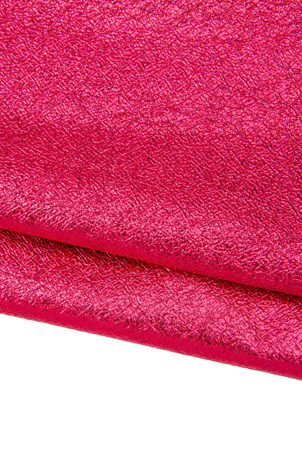 Red METALLIC leather skin, SPARKLE wrinkled goatskin, soft hide for diy projects B17658-MT La Garzarara