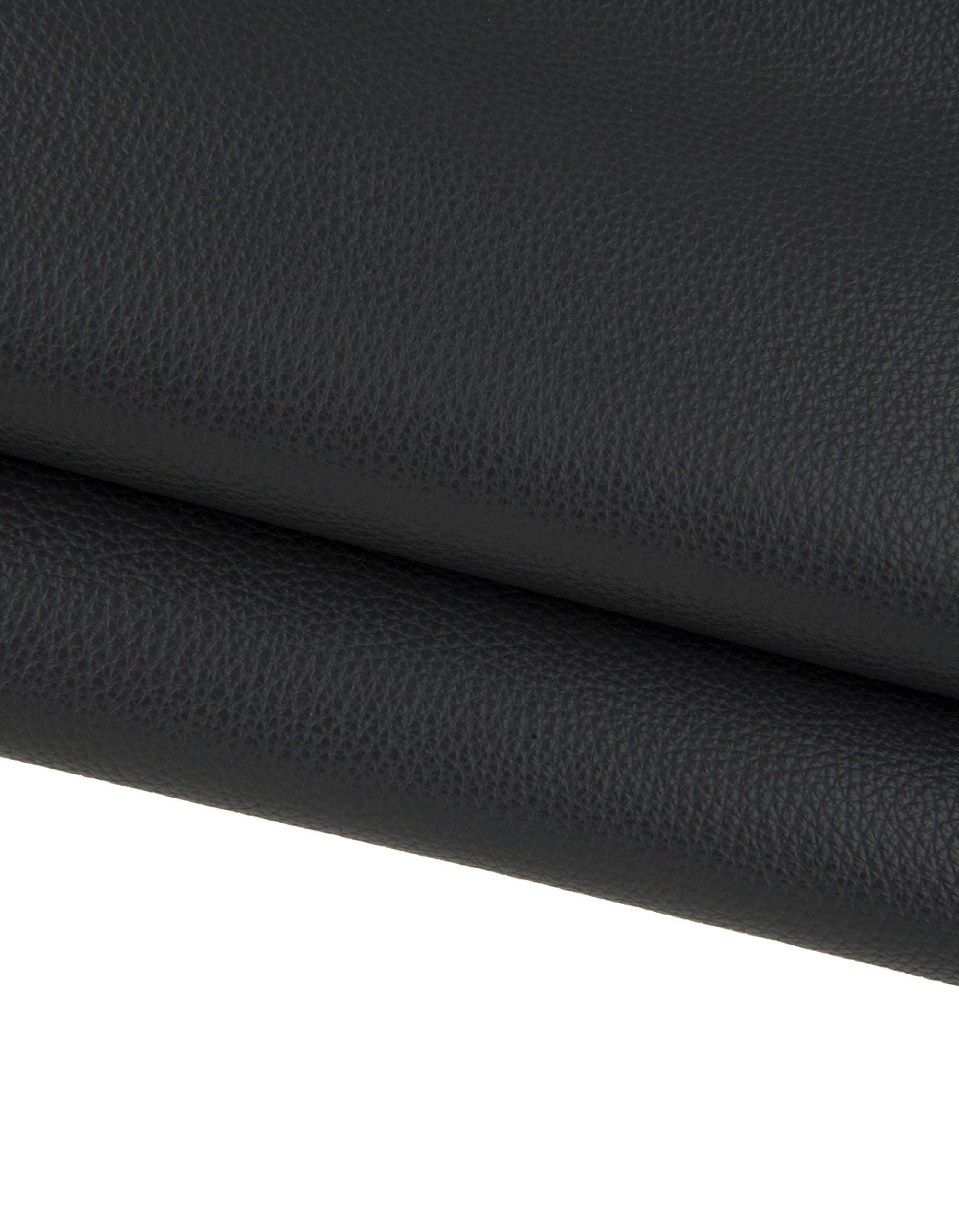 Soft dark grey pebbled cowhide leather SKIN hide, semi glossy embossed calf leather 1.5–1.6 mm for bags, B17252-TU La Garzarara