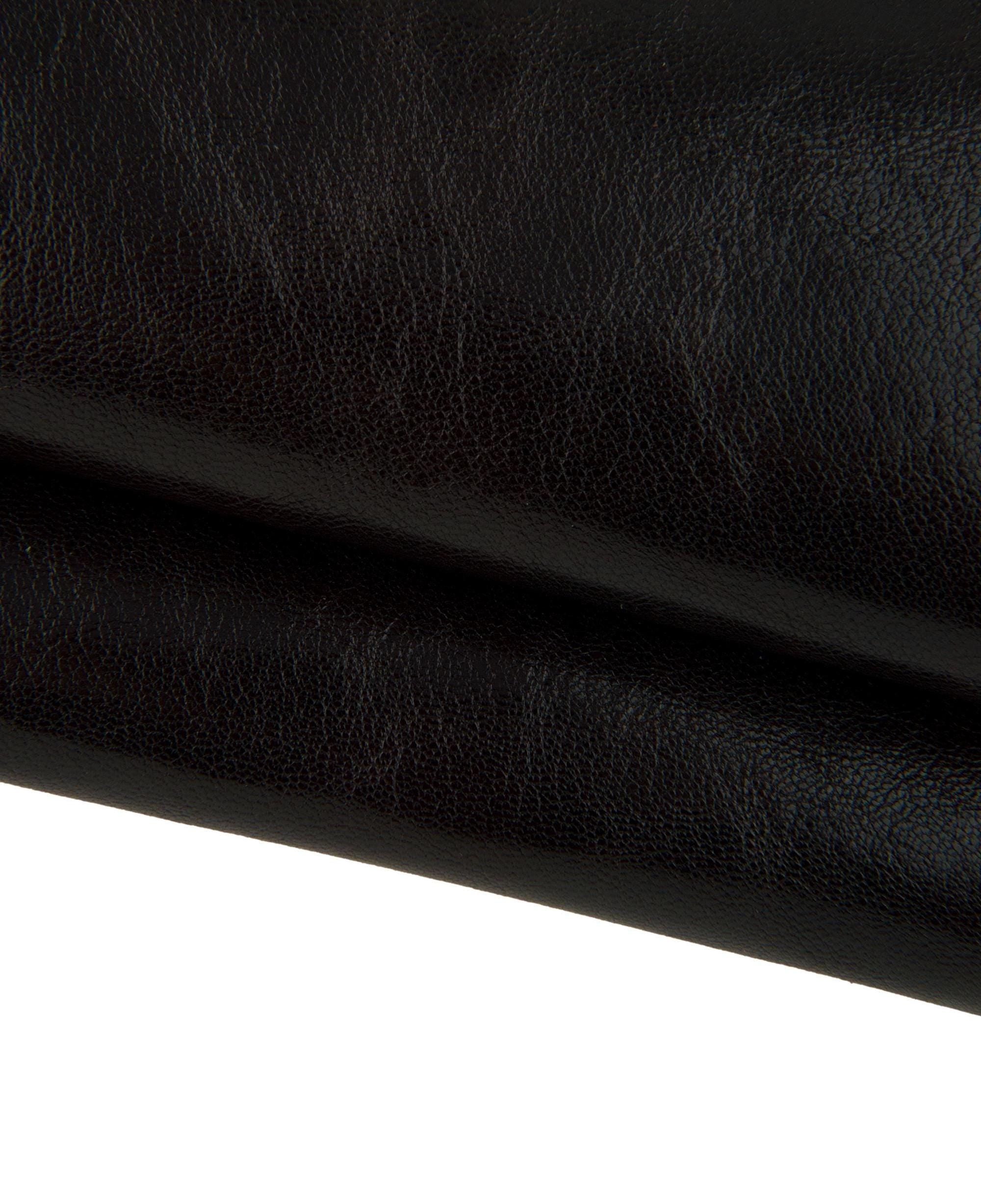 Dark brown glossy goatskin, grainy soft leather skin, soft grain goat hide 0.9–1.0 mm for bags and accessories, B17457-TU La Garzarara