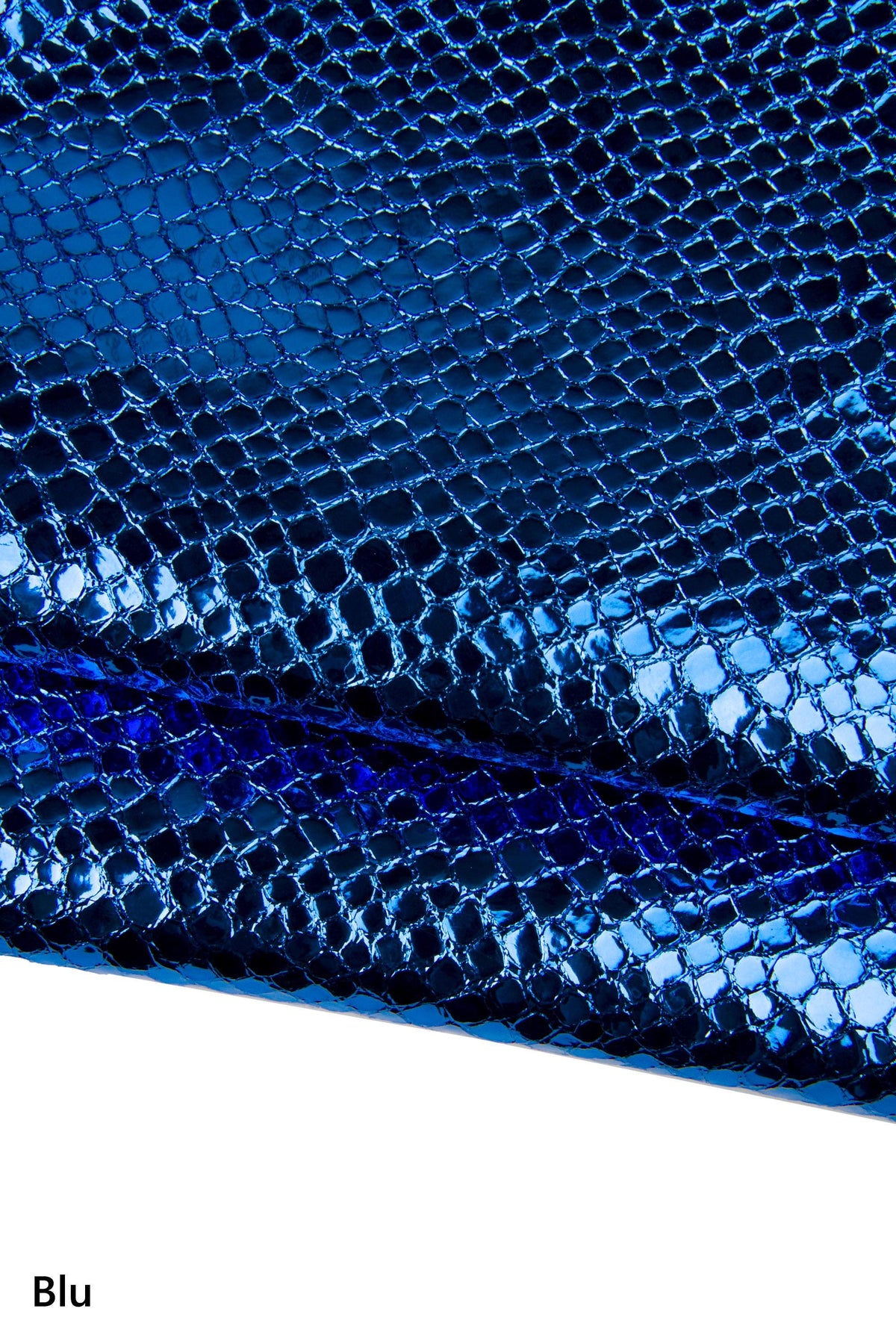PYTHON printed leather skin, blue, fuchsia, burgundy, purple METALLIC goatskin hide for hobbyists B18029-MT(st) La Garzarara